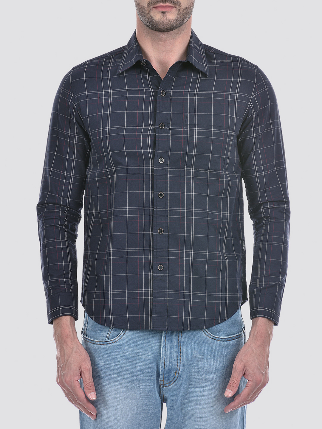 Numero Uno Men Checkered Navy Shirt